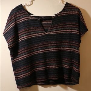 American Eagle striped cropped shirt